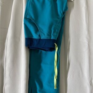 Figs Teal and Navy Women's Pants